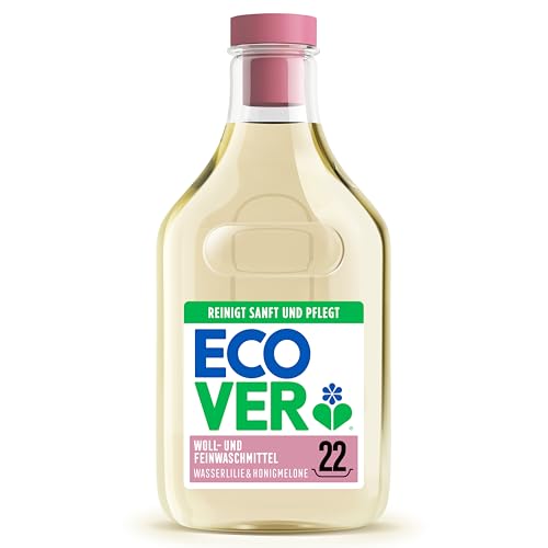 Ecover Flüssigwaschmittel für empfindliche Textilien, Ecover Waschmittel, schont Wolle und Feines, 22 Waschgänge, 1 x 1L