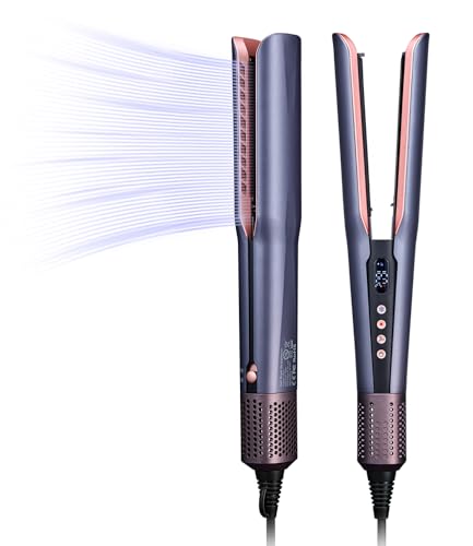 Air Haarglätter, Ionen Air Glätteisen OHNE Heizplatten, Nass bis Trocken, Glätten mit Luft, für Mittleres Haar und Langes Haar(35-75cm), 1300W, 90℃-160℃