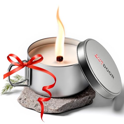 AUTDOOR® Dauerkerze Outdoor aus Sojawachs – Nachfüllbare Campingkerze mit Dauerdocht | Nachhaltiges Windlicht als Mini-Lagerfeuer für Garten & Balkon – Umweltfreundliche & wiederverwendbare Kerze