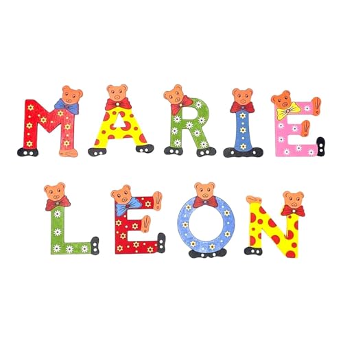 Bunte Holzbuchstaben mit Bärenmotiv – Personalisierte Kinderzimmer Deko – Türbuchstaben aus Holz für Namen – Handgefertigte Buchstaben für Kinderzimmer & Babyzimmer – Geschenk zur Geburt (O)