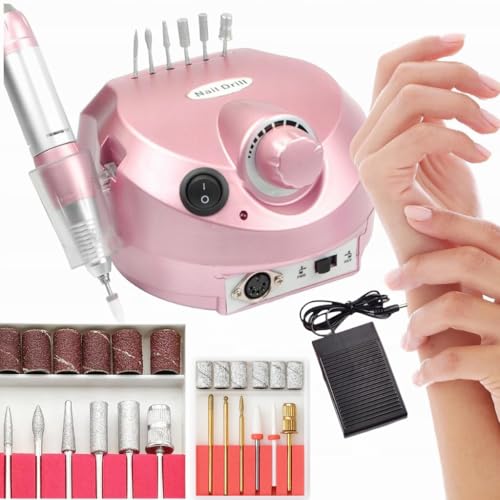 Lewer - Nagelfräser Set DM-202 65W, Professionelles Maniküre & Pediküre Set, Nagelhaut- & Lackentferner, Manicure Pedicure Nagelmesser Stark