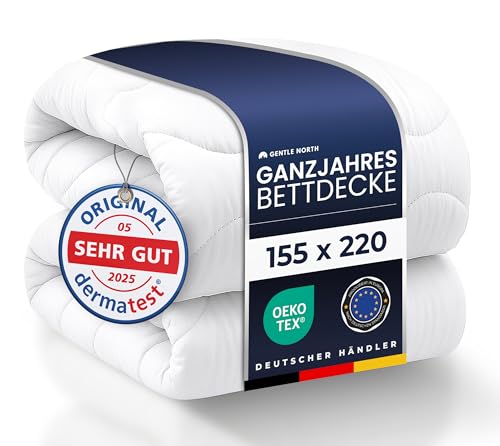 Bettdecke 155x220 als Schlafdecke - Ganzjahresdecke für Allergiker geeignet - Weiche Steppdecke - Besonders Flauschig & waschbar bei 60°