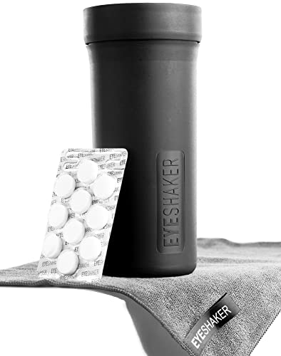 EYESHAKER Set - Patentiertes Brillenreinigungsgerät im Komplettpaket - Innovative Brillenreinigung wie vom Optiker für Gläser & Gestell