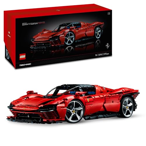 LEGO Technic Ferrari Daytona SP3 Modellauto-Bausatz im Maßstab 1:8, roter Super-Sportwagen, erweitertes Auto-Modell Sammlerstück, Ultimate Car Concept 42143