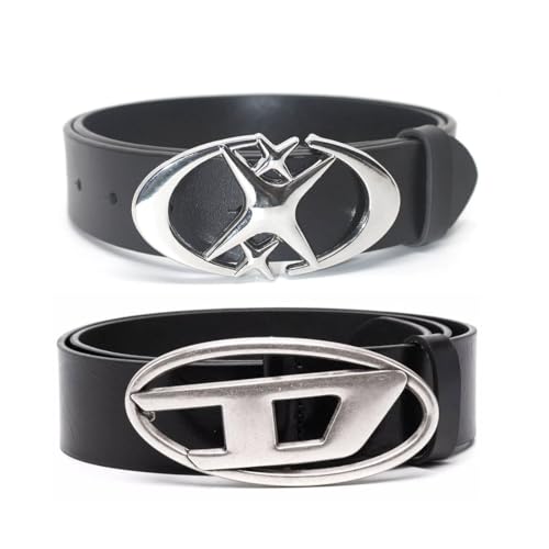 OIXEY 2 Stück Y2K Gürtel Pu Lederbund, Vintage Gothic Punk D Und Star Schnallengürtel Für Männer Und Frauen Stilvoller Bund Für Jeans Und Hosen,Vielseitiger Gürtel(105 * 3Cm)