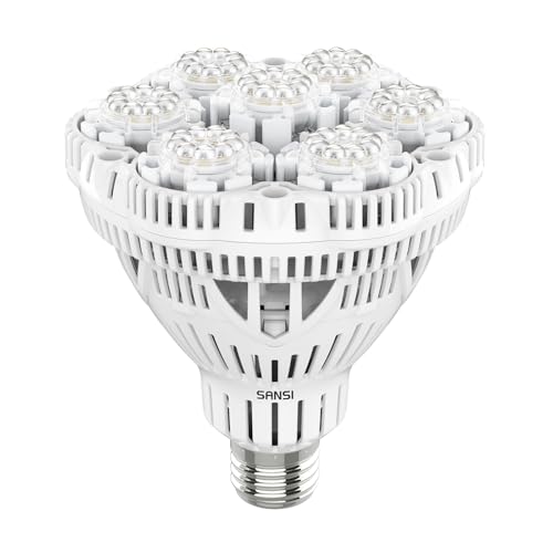 SANSI 36W LED Pflanzenlampe Vollspektrum E27 für Zimmerpflanzen, LED Grow Light mit Hohe PPFD Wachstumslampen für Gewächshaus, Garten, Blumen, Gemüse, Hydroponik, Größe Ø11.5 * 13.3cm