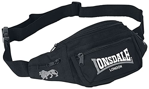 Lonsdale unisex adult Hip Luggage Carry On Luggage, Black/Grey,Einheitsgröße EU