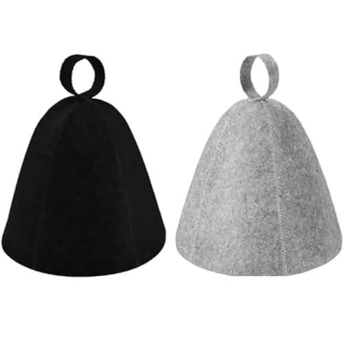 2 Stück Saunahüte, Ergonomie gefilzte Saunahüte für Frauen und Männer, Zuhause Sauna, Straßensauna und Bad Haus - Wesentliche Sauna & Teile, bequeme Bad Haus Cap gefilzte Saunahüte für Dampfzimmer Ess