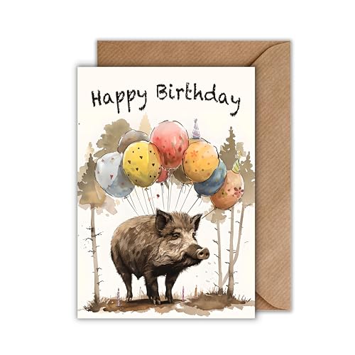 WBdesignz Geburtstagskarte für Förster und Jäger mit Umschlag - Glückwunschkarte “Happy Birthday” Geschenkkarte zum Geburtstag Happy Birthday Karte Waldhüter Forstmeister Wald Jagd Natur (DIN A6)