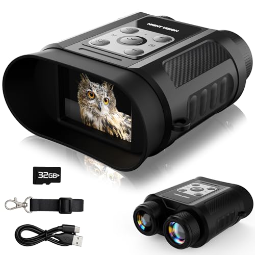 Nachtsichtgerät 4K 48MP, 1000FT Sichtbereich, 7-stufige einstellbare IR, 8X Digitalzoom, 2,4'' HD Bildschirm für Outdoor-Jagd, Camping und Wildbeobachtung (Black)