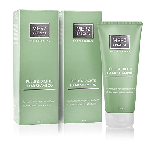 Merz Spezial Professional Haar Shampoo Fülle & Dichte - für mehr Haarwachstum & Volumen mit Keratin, Koffein, Biotin (2 x 200 ml)