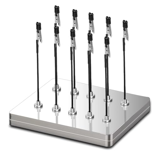 Ruimooto 10 Stück Dritte Hand Löten und 1 Eisenbox als Basis - Flexibler Löthilfe mit Krokodilklemmen und Magnetfuß - Ideal für Platinenhalter, Elektronik, Modellbau zubehör und Hobbyarbeiten