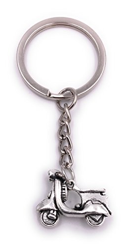 H-Customs Motorroller Roller Schlüsselanhänger Anhänger Silber aus Metall