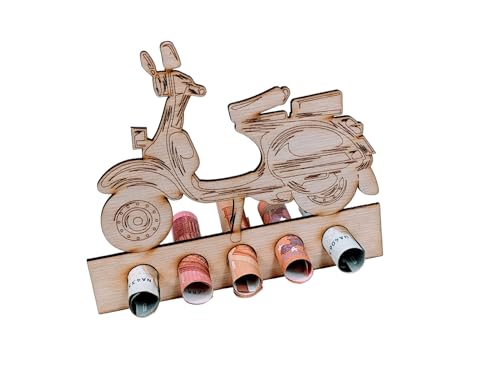 Geldgeschenk Verpackung - originelles Holz Geldgeschenk - Geschenkidee für Männer und Frauen zum Geburtstag (Roller - Moped)
