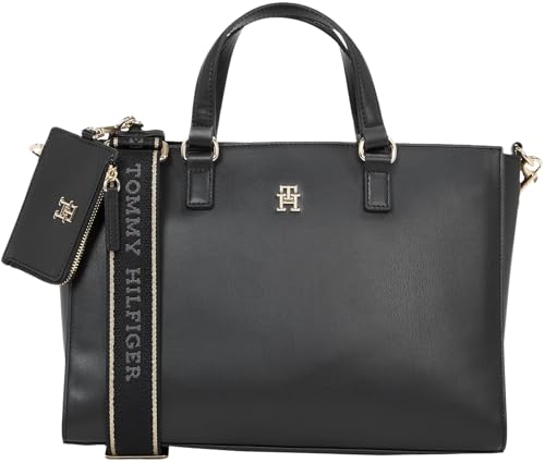 Tommy Hilfiger Damen Satchel Tasche Joy mit Tragegurt, Schwarz (Black), Einheitsgröße