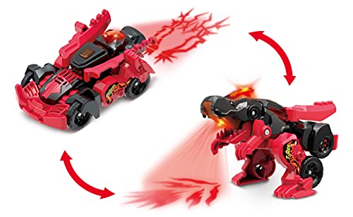Vtech Switch and Go Dinos Fire-Mini-T-Rex – Dino-Auto-Transformer – 2in1 Spielzeug mit Dinostimme, Geräusch- und Lichteffekten – Für Kinder von 3-8 Jahren