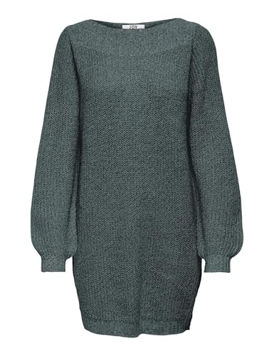 JdY Damen Jdywhitney Megan L/S Boat Dress Knt Noos Strickkleid, North Atlantic/Detail:w Black Ply, L EU
