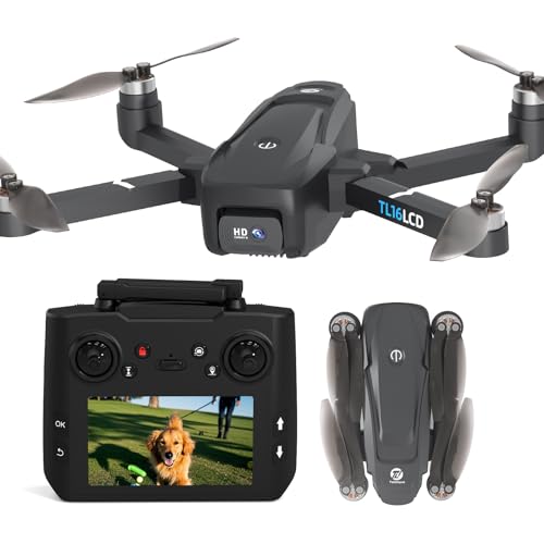 Tolatoyus TL16LCD FPV Drohne Bürstenloser Motor 4K Kamera GPS Automatische Rückkehr 5G Mini RC Quadrocopter für Anfänger Ein-Knopf Start/Landung 3D Flip Faltbares Design