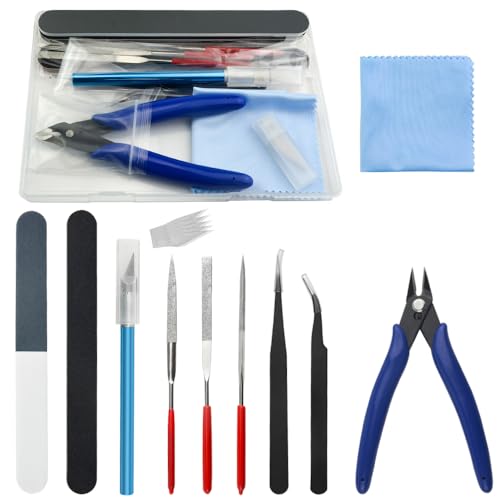 WMYCONGCONG 15 Stück Gundam Model Tools Kit, Grundwerkzeuge, Hobby-Bauwerkzeuge, Kit für Gebäude, Autos, Flugzeuge, Modellbau, Reparatur und Befestigung