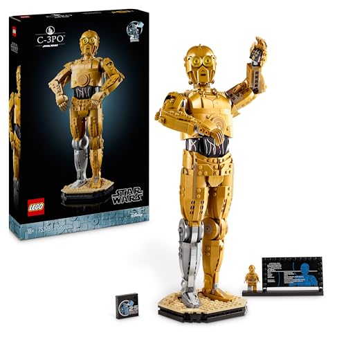 LEGO Star Wars 75398 C-3PO Figur – Sammler Modell für Erwachsene – mit Ständer, Infotafel und Minifigur zum Bauen, Spielen und Ausstellen – Geschenkidee für Fans