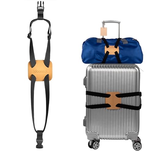 Gepäckgurte für Taschen, zum Hinzufügen Einer Tasche, leicht zu transportieren, Koffer, elastischer Gurt, hoher elastischer Koffer, verstellbare Gürteltasche, Bungees mit Schnallen (Gold)