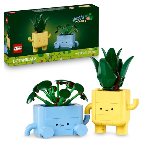 LEGO Botanicals Fröhliche Pflanzen - Spielzeug für Kinder mit 2 künstlichen Pflanzen, 2 bunten Blumentöpfen & austauschbaren Cartoon-Gesichtern – Geschenk für Mädchen und Teenager ab 9 Jahren – 10349