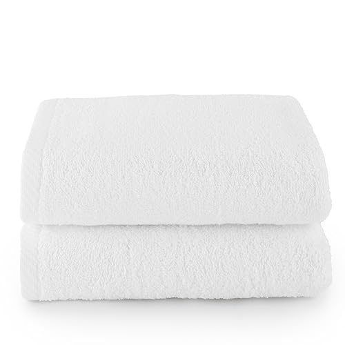 Top Towel - Plus - Große Badetücher - Badezimmerhandtücher - 2 Hand- oder Waschbeckenhandtücher - 50x100 cm - 100 % Baumwolle - Weiß