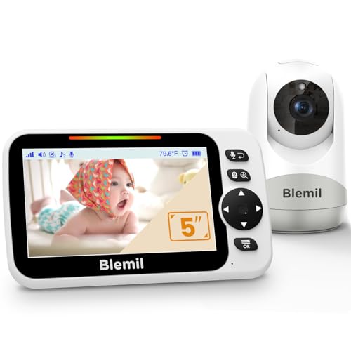 Blemil Babyphone mit Kamera und Audio 30 Stunden wiederaufladbare Batterie, 5