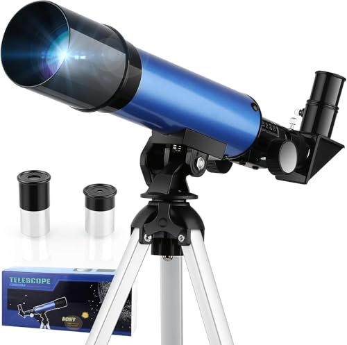 Cowiewie Kinder Teleskope Kinderfernglas, Astronomisches Einsteiger Telescope für Himmelsbeobachtung Kinder Zoom 360/50mm HD Teleskope für den Außenbereich tragbares Refraktor-Spektiv Teleskop