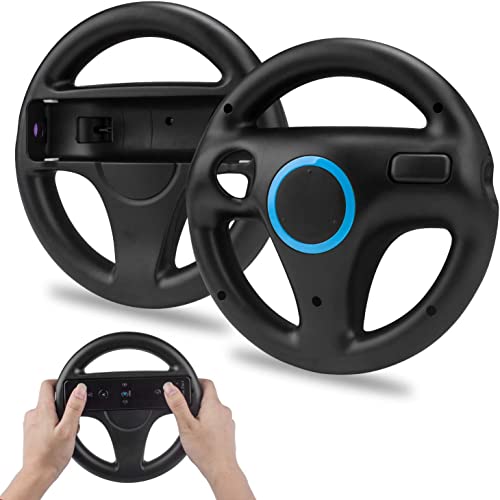 TechKen 2 STK Racing Lenkrad für Wii Fernbedienung Kompatibel mit Wii Kart, Controller und Racing Spiele