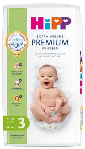 HiPP Extra Weiche Premium Windeln Midi 3, 54 Stück
