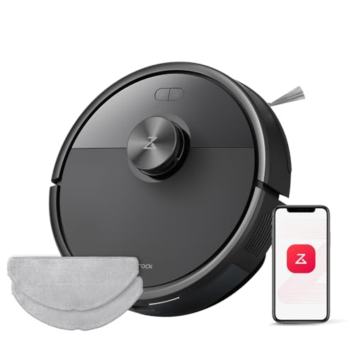 roborock Q7 M5-Set Saugroboter mit Wischfunktion, 10.000Pa Saugkraft, Dual Anti-Tangle-System, 150Min Laufzeit, LiDAR Navigation, Staubsauger Roboter für Teppich, Tierhaare, APP Steuerung (Schwarz)
