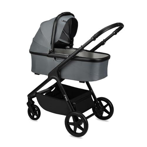 MoMi GISELLE Kombi-Kinderwagen 2 in 1 mit Buggy-Funktion, 5-Punkt-Sicherheitsgurt, ab dem 1. Lebenstag, bis 22 kg Körpergewicht (Buggy), Einkaufskorb, Matratze, Regenschutz und Wickeltasche