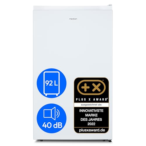 MEDION Kühlschrank (92 Liter, 84.5cm Höhe, 3 x Glasböden, 1 x transparente Gemüseschublade, Türanschlag wechselbar, höhenverstellbare Füße, MD37767) weiß