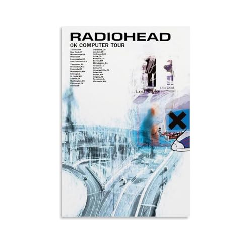 hoxaooi Radiohead Ok Computer Tour 1997 Poster Für Zimmer, Ästhetische Leinwand-Wandkunst, Schlafzimmer-Dekor Poster 12x18inch(30x45cm)