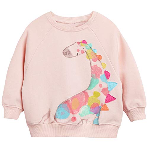 CM-Kid Sweatshirts Mädchen Langarm Pullover Baby Kinder Baumwolle Shirts Casual Warm Tops 1 2 Jahre Giraffe Rosa Gr.92
