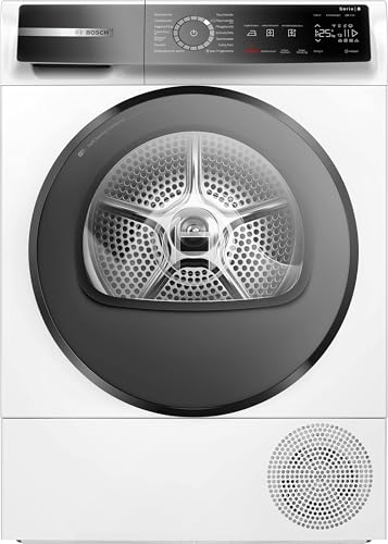 BOSCH WQB235B40 Wäschetrockner Serie 8, Wärmepumpentrockner mit 8kg Fassungsvermögen, AutoDry, SmartDry, Home Connect, AntiVibration Design, Sensitive Drying System, Weiß, 60cm