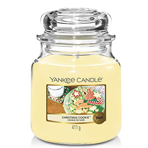 Yankee Candle Duftkerze im Glas (mittelgroß) | Christmas Cookie | Brenndauer bis zu 75 Stunden