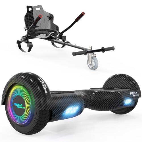 MEGA MOTION 6.5 Zoll Hoverboards mit Sitz für Kinder, Geschenk für Kinder, mit Bluetooth-Lautsprecher-leistungsstarkem Motor, mit LED-Leuchten