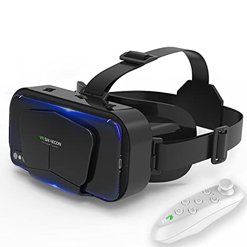 VR Brille Handy Virtual Reality mit Fernbedienung, 3D VR-Brille Erleben Sie Spiele und 360 Grad Filme in weicher & komfortabler Glasses für Phone Android 5~7 inc