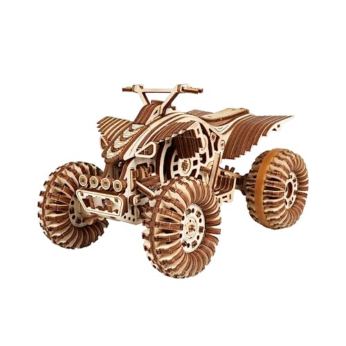 Wood Trick Quad Bike 3D Holzpuzzles zum Bauen für Erwachsene und Kinder – Fährt bis zu 30 Fuß – Holzmodellbausätze zum Bauen für Erwachsene – Modellbausätze für Erwachsene