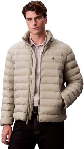 Calvin Klein Herren LS NYLON LT WT HOODED FZ PUFFER LV04RC511G Jacken, Khaki (Forest Fog), M, Khaki (Forest Fog), M