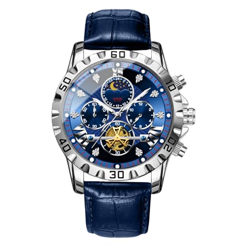 Bexdug Uhren für Herren, stilvolle Business-Armbanduhr, multifunktionales Mode-Accessoire, wasserdicht, persönlicher Timer für den täglichen Gebrauch, blau, Refer to description, Uni