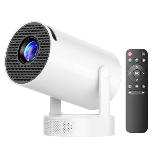 Mini Beamer mit Lautsprecher, Projector unterstützen 1080P 4K, Auto Keystone WiFi6 Tragbarer Beamers Projector, Bluetooth 5.0 220° Rotation Smart Beamers, Kurzdistanz Beamer für Heimkino Outdoor Handy