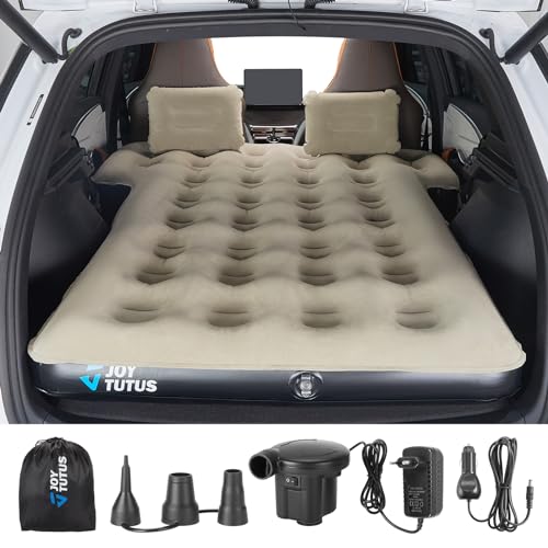 JOYTUTUS Auto Matratze, SUV Luftmatratze mit Luftpumpe, Uniwerselles Autobett mit 2 Luftkissen für Kofferraum, Reisen/Camping/Zuhause/Outdoor