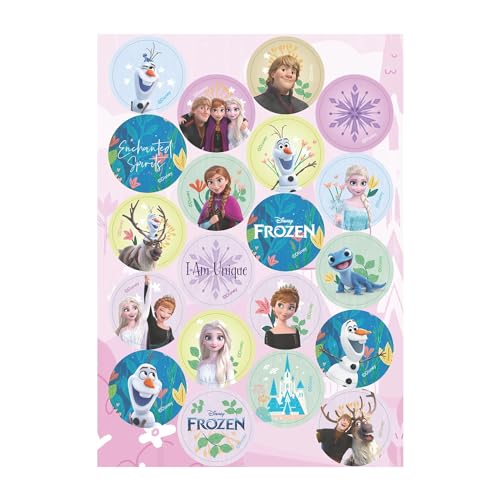 Dekora Eiskönigin Mini-Waffelscheiben Essbare Dekorationen Cupcakes Muffins Kekse Runde 3 4 cm Verzierung Keks-Dekoration Runde Süße Gebäckdekoration Magischer Geschmack Gebäckverschönerung