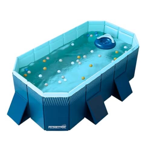 INDUSTEX Planschbecken Foldable Pool, Kinderpool, tragbarer Hundepool, Abnehmbarer Pool, Badewanne, Poolspielzeug, geeignet für Kinder, mittelgroße Haustiere (180 x 110 x 50 cm)