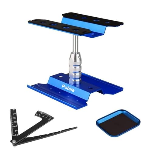 RC Car Work Stand Aluminium Reparatur Workstation mit Schraubablage RC Einstellbare Lineal für 1/10 1/12 1/16 Traxxas Axial Arrma Redcat Crawler Monster Truck