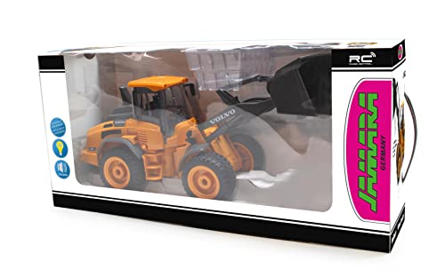 JAMARA Volvo L50 1:16 2,4GHz - originalgetreue Knicklenkung, Auto-Standby-Modus, Rückfahrwarnsound, 2 Radantrieb, Blinker, realistischer Motorsound 405058 Orange