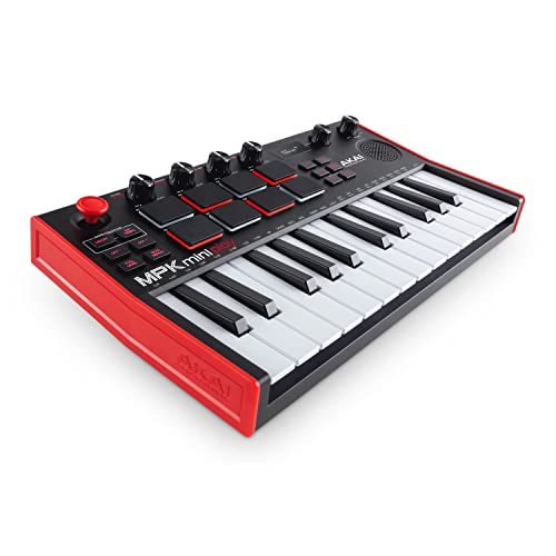 Akai Professional MPK Mini Play MK3 - MIDI Keyboard Controller mit Eingebautem Lautsprecher und Sounds, Dynamische Klaviatur, MPC Pads, Software und Native Instruments Sound Package